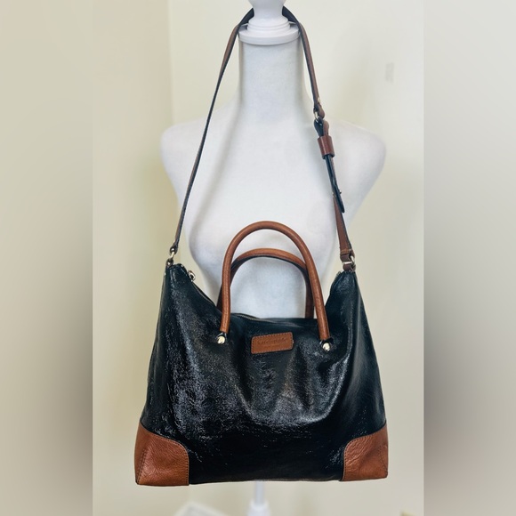 kate spade Handbags - Kate Spade Black and Brown Shoulder Bag with Textured Finish